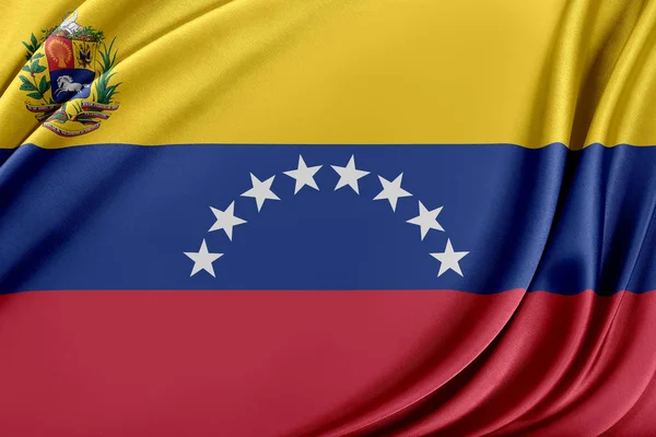 Venezuela flag with a glossy silk texture. — Stock Photo, Image