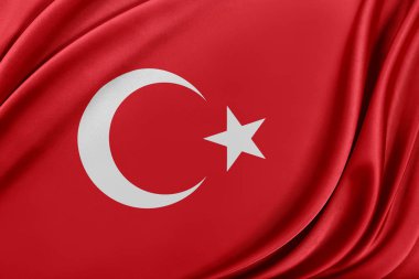 Türkiye'nin bayrak parlak ipek dokulu.