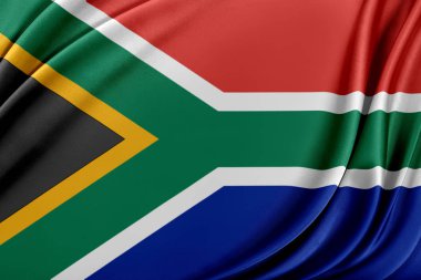 Güney Afrika bayrak parlak ipek dokulu.