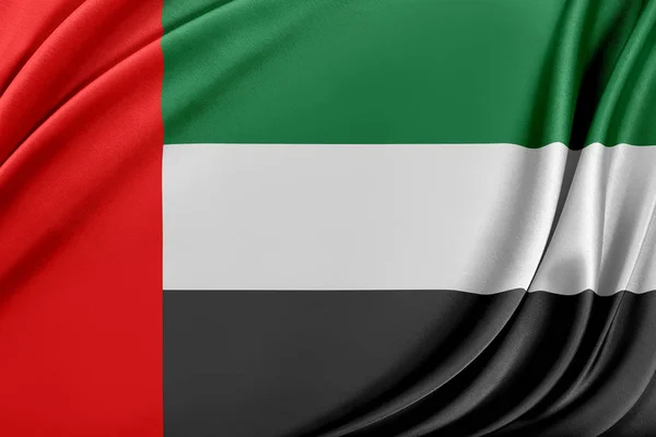 United Arab Emirates flag with a glossy silk texture.