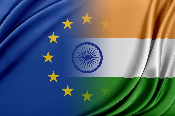União Europeia e Índia. O conceito de relação entre a UE e a Índia . — Fotografia de Stock