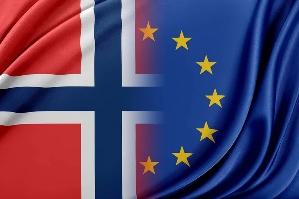 European Union and Norway. The concept of relationship between EU and Norway. — Stock Photo, Image