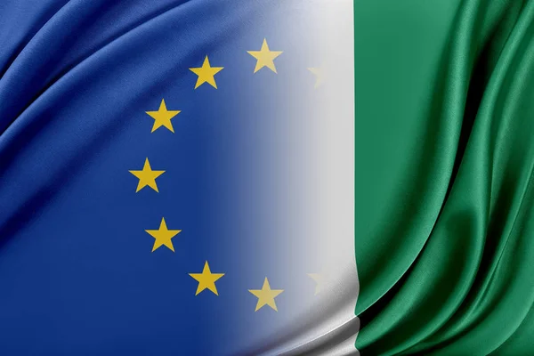 União Europeia e Nigéria. O conceito de relação entre a UE e a Nigéria . — Fotografia de Stock
