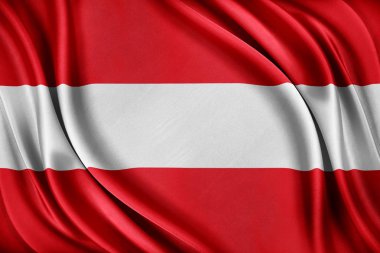 Avusturya bayrağı. Parlak ipek doku ile bayrak.