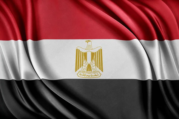 Egypt flag. Flag with a beautiful glossy silk texture.