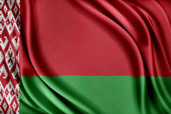 Belarus flag. Flag with a glossy silk texture. — Stock Photo, Image