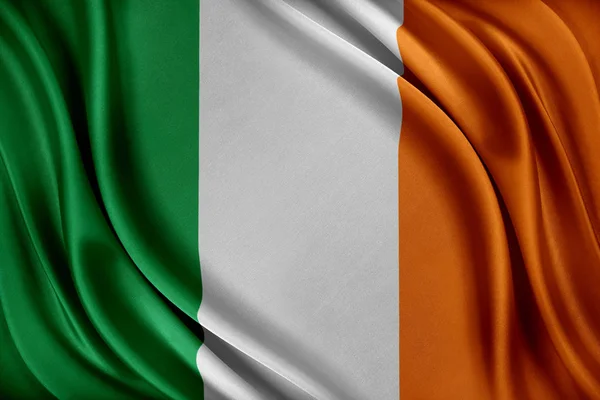 Прапор Ірландії Прапор Гарний Глянцевий Шовкові Текстури Рендерінг — стокове фото