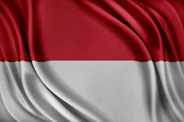Bandiera Indonesia. Bandiera con una trama di seta lucida . — Foto Stock