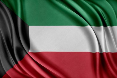 Kuveyt bayrağı. Parlak ipek doku ile bayrak.