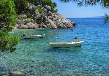 Brela Makarska Riviera Beach. Hırvatistan.