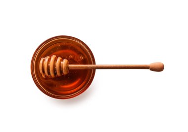 Beyaz bir arka plan üzerinde izole kavanoza tatlım