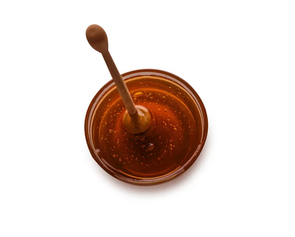Honey in jar isolated on a white background — Stock Photo, Image