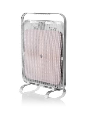 Beyaz bir arka plan üzerinde izole seramik elektrikli ısıtıcı.