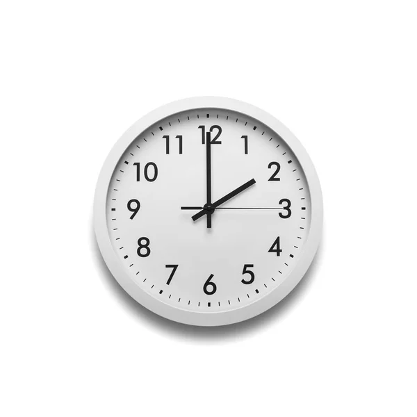 White wall clock isolated on white background. — Stock Photo, Image