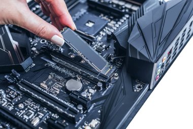Sabit disk Ssd m2 anakart arka plan üzerinde.