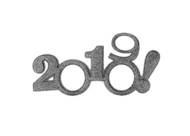 İki bin on dokuz. Beyaz üzerine yeni 2019 yılı.