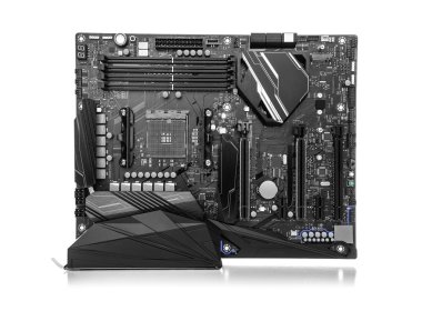 beyaz zemin üzerinde anakart.