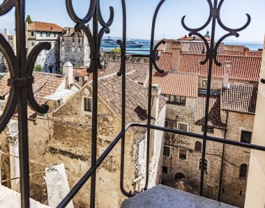 Eski binalar sokaklarda Split Hırvatistan.