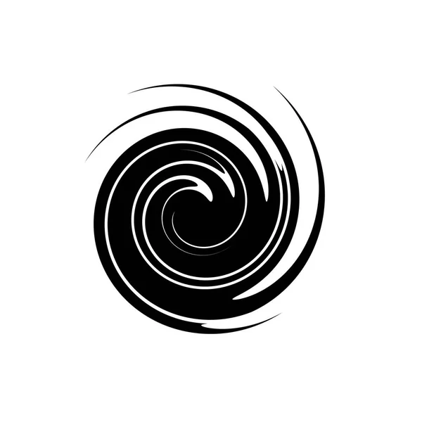 Spirale abstraite en forme de cercle noir sur fond blanc . — Photo