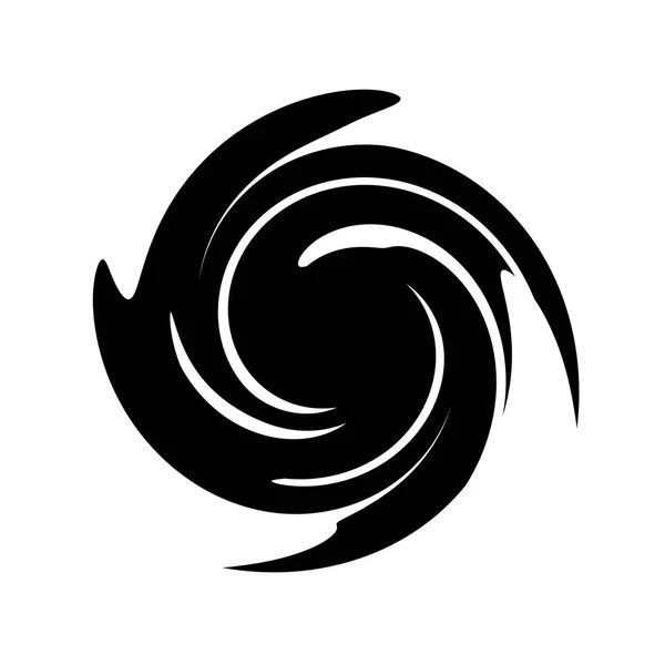 Spirale abstraite en forme de cercle noir sur fond blanc . — Photo