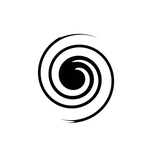 Spirale abstraite en forme de cercle noir sur fond blanc . — Photo