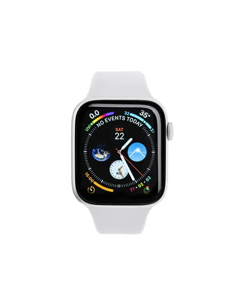 Neue Apple Watch 4, 44 Zoll auf weißem Hintergrund. — Stockfoto