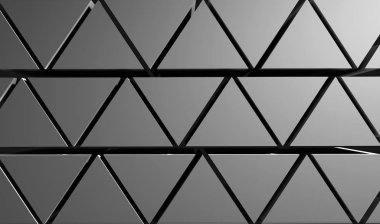 Üçgenler gri renk üzerinden piramit arka plan. 3D çizim.