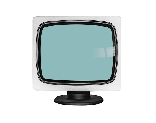 오래 된 모니터 또는 Tv 세트 흰색 배경에 고립. — 스톡 사진