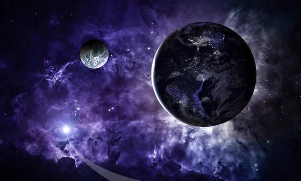 Pianeta Terra. Terra nello spazio stellare infinito . — Foto Stock
