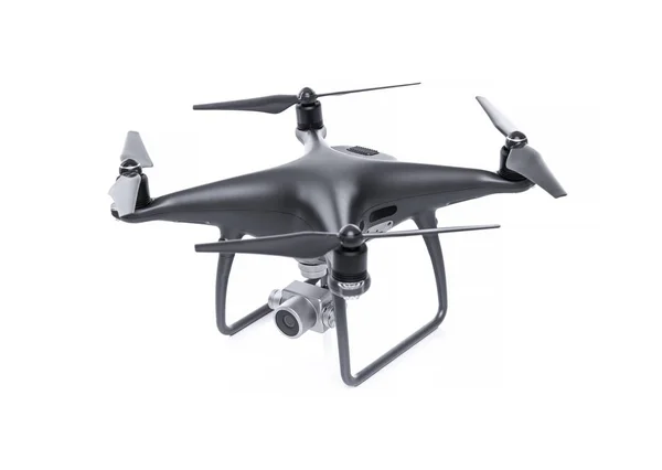 Drone fekete kamera elszigetelt fehér background. — Stock Fotó