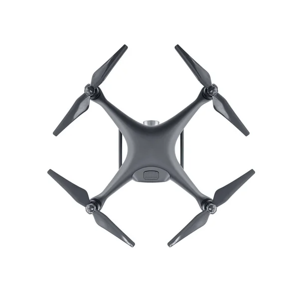 Siyah dron beyaz arka plan üzerinde izole kamera ile. — Stok fotoğraf