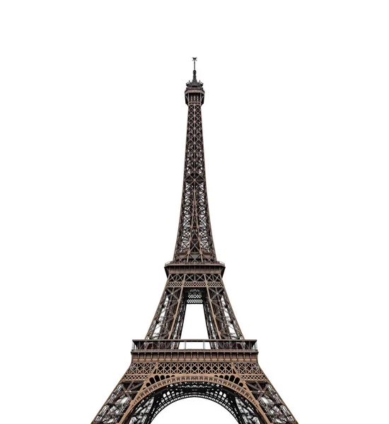 Eiffel tower isolated on a white background. — Stock Photo, Image