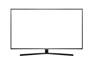 Modern boş düz ekran Tv izole üzerinde beyaz arka plan belirleme.