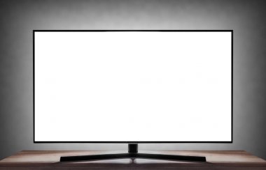 Boş beyaz ekranlı odada Akıllı Tv.