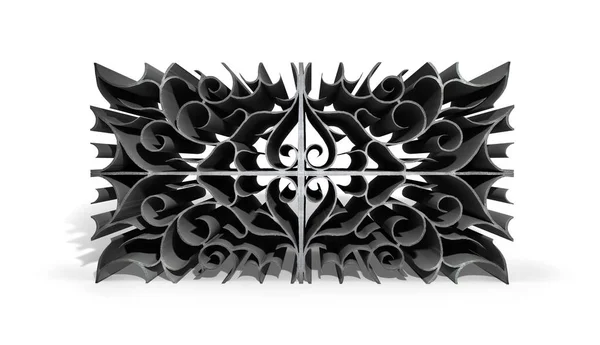Abstrakt metall mönster design på vit bakgrund. 3D-illustration. — Stockfoto