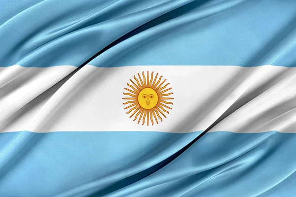 Bunte argentinische Flagge weht im Wind. — Stockfoto