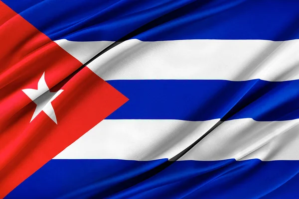 Colorful Cuba flag waving in the wind — Stock Photo, Image