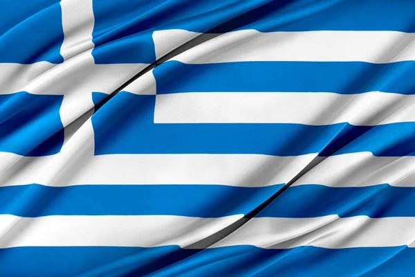 Colorful Greece flag waving in the wind. — Stock Photo, Image