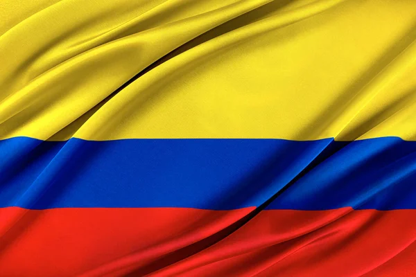 Colorful Colombia flag waving in the wind. — Stock Photo, Image