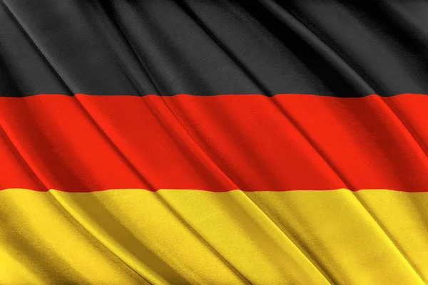 Colorida bandera alemana ondeando en el viento. — Foto de Stock