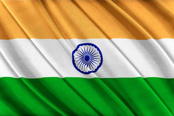 Bandeira da Índia colorida acenando ao vento . — Fotografia de Stock