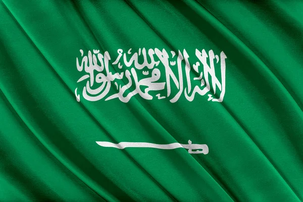 Colorful Saudi Arabia flag waving in the wind. — Stock Photo, Image