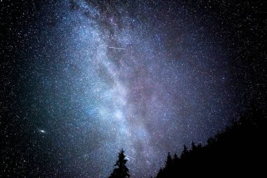 Samanyolu Galaksisi. Yıldızlı gökyüzü.