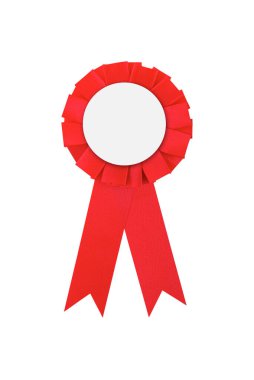 Kırmızı yay ya da rozet izole edildi