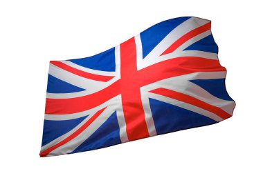 Birleşik Krallık bayrağı beyaz arka planda izole edildi.