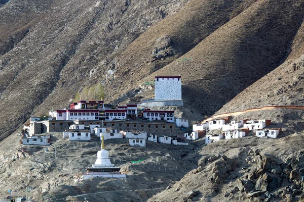 Étonnante Architecture Ancienne Sur Les Collines Pittoresques Tibet — Photo