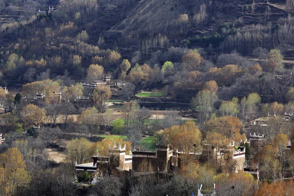 Jiarong Tibetischen Dorfhäuser Von Danba County Sichuan Provinz China — Stockfoto