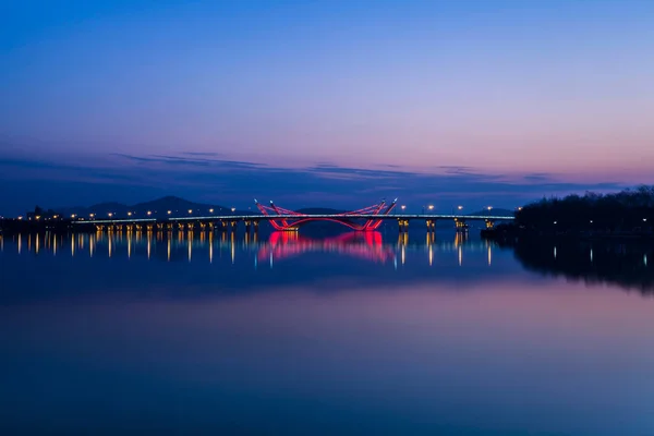 Schöne Aussicht Auf Den Wuxi See Und Die Brücke Der — Stockfoto