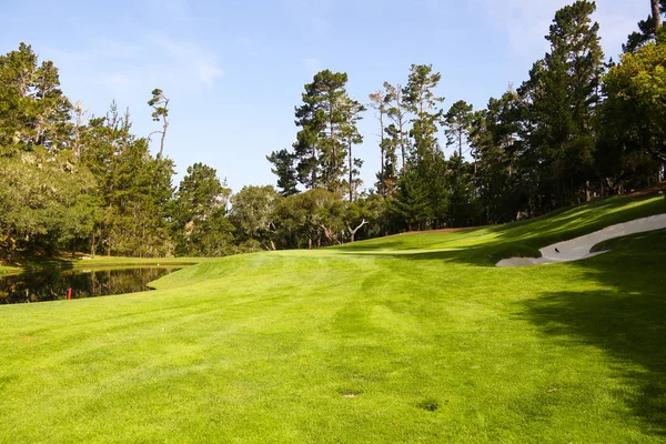 Belle Pelouse Verte Terrain Golf Monterey États Unis — Photo