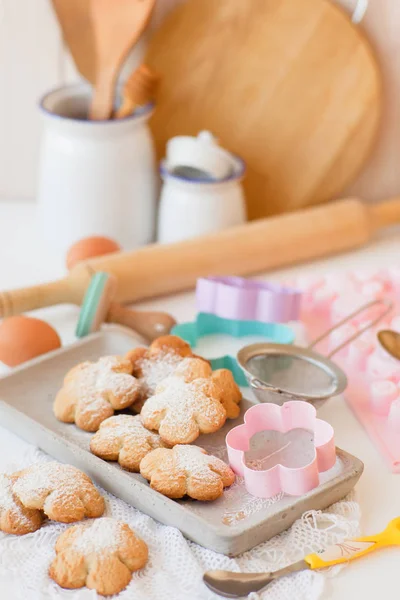 Готувати Домашнє Печиво Кухні — стокове фото